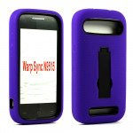 Wholesale ZTE Warp Sync N9515 Armor Hybrid Stand Case (Purple Black)